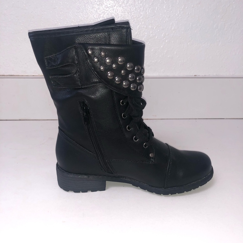 Metal Detailed Combat Boots